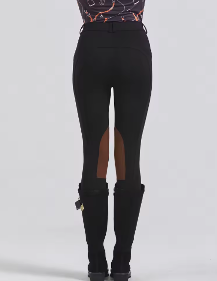 Half Leren Paardrijbroek met Antislip Grip – Unisex Paardensportbroek voor Alle Seizoenen