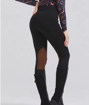 Half Leren Paardrijbroek met Antislip Grip – Unisex Paardensportbroek voor Alle Seizoenen