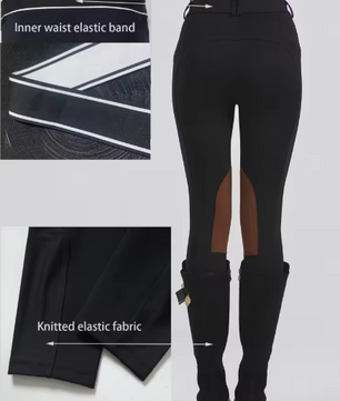 Half Leren Paardrijbroek met Antislip Grip – Unisex Paardensportbroek voor Alle Seizoenen