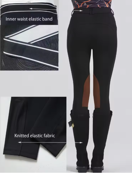 Half Leren Paardrijbroek met Antislip Grip – Unisex Paardensportbroek voor Alle Seizoenen