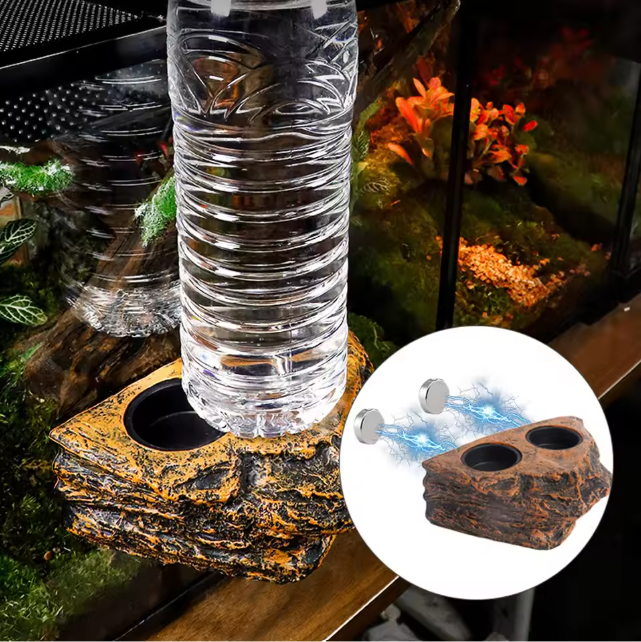 Magnetische Reptielen Voerbak – Terrarium Voer- en Waterhouder voor Glas