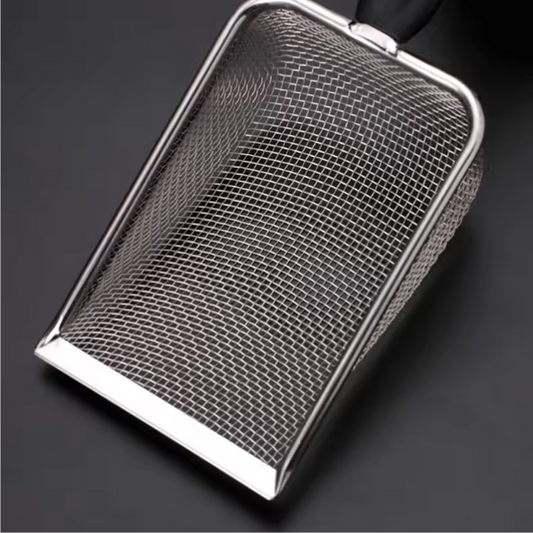 Reptielen Terrarium Schep – RVS Substraat Zeef en Schoonmaakschep