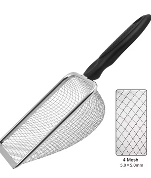 Reptielen Terrarium Schep – RVS Substraat Zeef en Schoonmaakschep