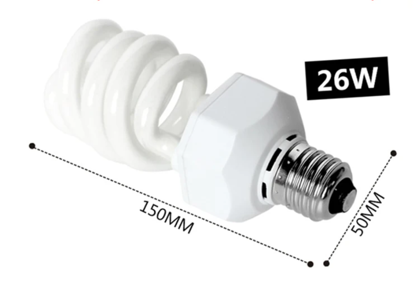 Reptielen UVB Lamp 26W – Terrarium Warmte- en Calciumlamp E27