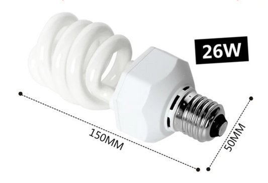 Reptielen UVB Lamp 26W – Terrarium Warmte- en Calciumlamp E27