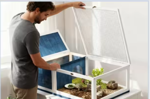 Houten Schildpad Terrarium 91 cm – Reptielen Verblijf met Schuilplek