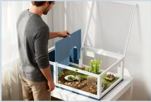 Houten Schildpad Terrarium 91 cm – Reptielen Verblijf met Schuilplek