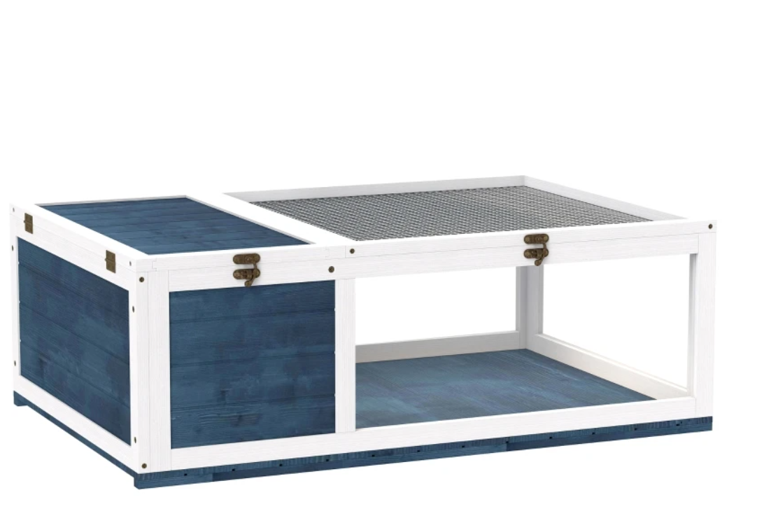 Houten Schildpad Terrarium 91 cm – Reptielen Verblijf met Schuilplek