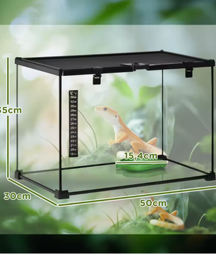 Reptielen Terrarium 50 cm – Glas en Metaal Habitat Verblijf