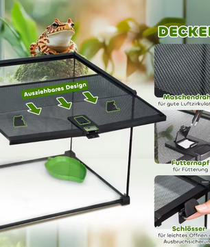Reptielen Terrarium 50 cm – Glas en Metaal Habitat Verblijf