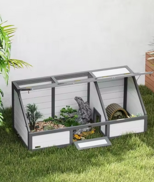 Houten Schildpad Buitenverblijf – Tortoise Enclosure met Open Bodem