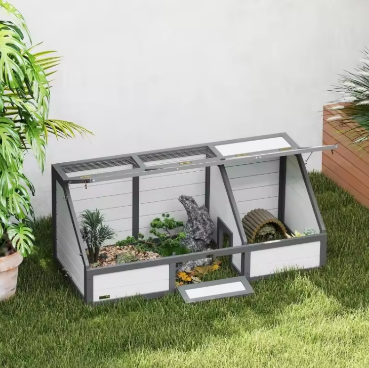 Houten Schildpad Buitenverblijf – Tortoise Enclosure met Open Bodem