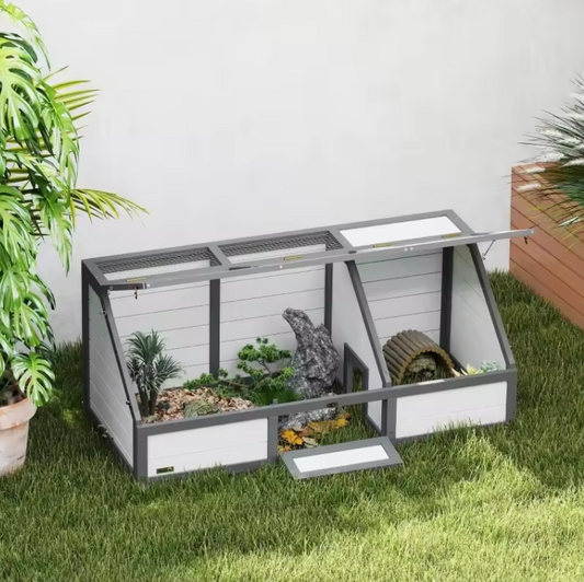 Houten Schildpad Buitenverblijf – Tortoise Enclosure met Open Bodem