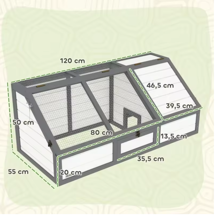 Houten Schildpad Buitenverblijf – Tortoise Enclosure met Open Bodem
