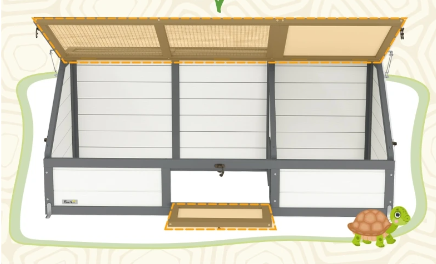 Houten Schildpad Buitenverblijf – Tortoise Enclosure met Open Bodem