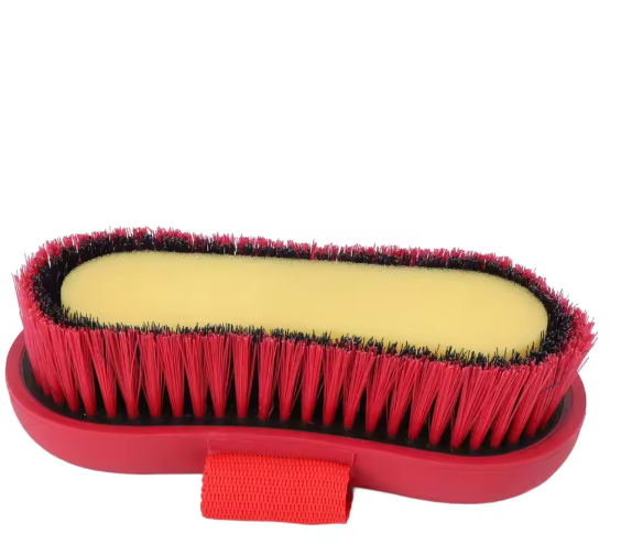 Paardenverzorgingsborstel met Zachte Haren – Antislip Borstel voor Paardenreiniging en Verzorging