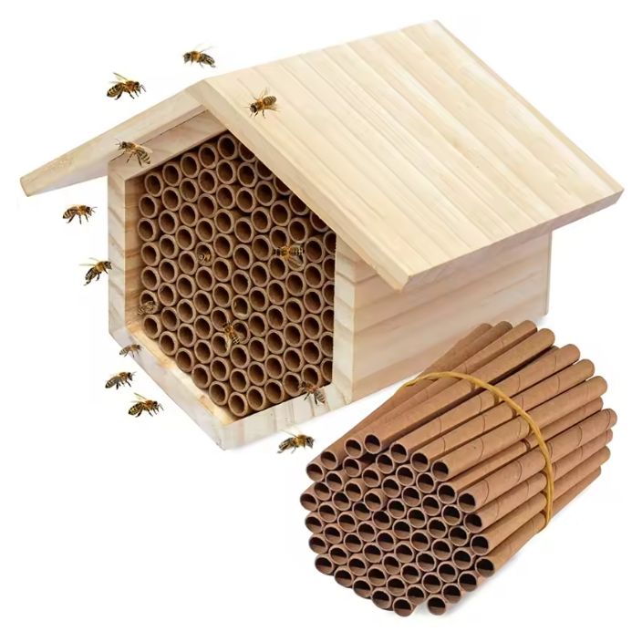 Navulbuizen voor Bijenhotel – 50 Stuks Papieren Nestbuizen voor Bijen