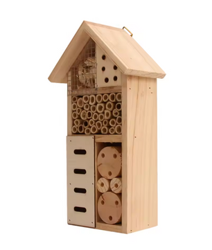 Houten Insectenhotel voor Tuin – Bijen- en Vlinderhuis met Natuurlijke Nestkamers