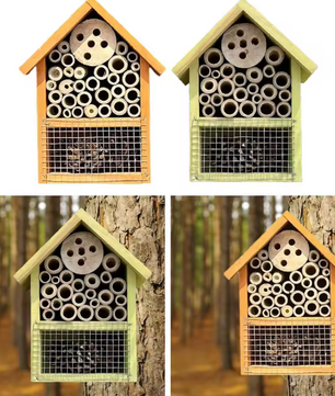 Houten Bijen- en Vlinderhuis voor Tuin – Hangend Insectenhotel voor Bestuivers