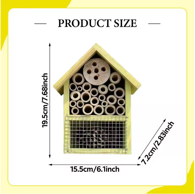 Houten Bijen- en Vlinderhuis voor Tuin – Hangend Insectenhotel voor Bestuivers