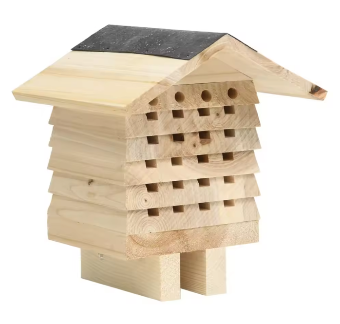 Massief Houten Bijenhotel – Nestkast voor Solitaire Bijen en Bestuivers