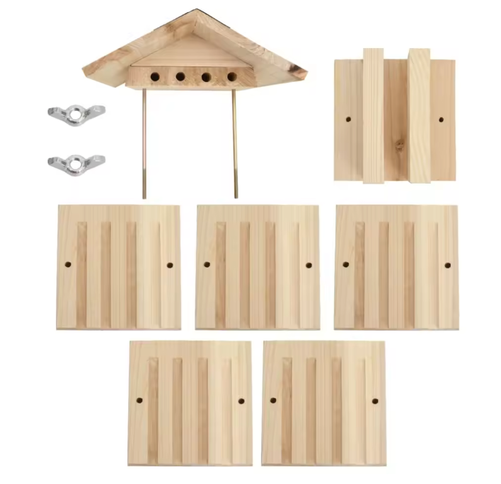 Massief Houten Bijenhotel – Nestkast voor Solitaire Bijen en Bestuivers