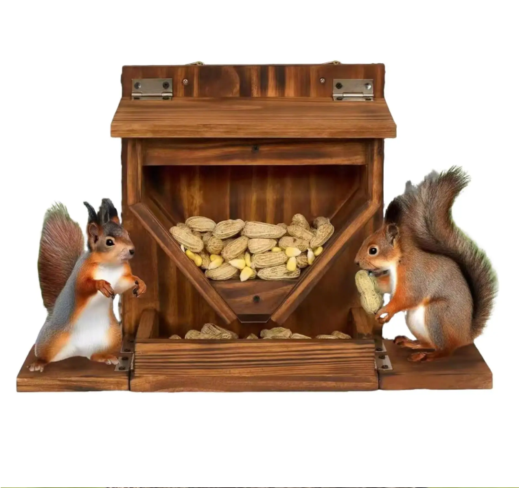 Houten Eekhoorn Voederhuis voor Buiten – Weerbestendige Voederbak voor Tuin en Boom