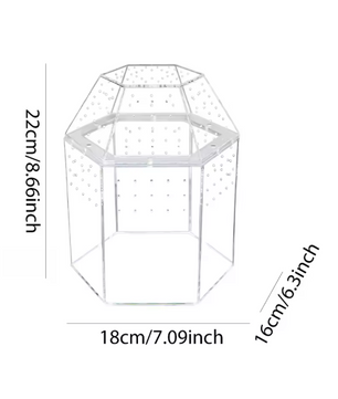 Mini Reptielen Terrarium – Transparante Acryl Kweekbox met Ventilatie voor Spin en Reptielen