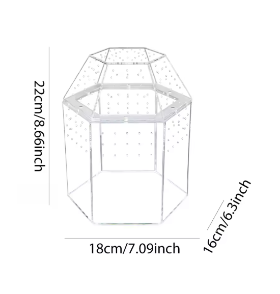 Mini Reptielen Terrarium – Transparante Acryl Kweekbox met Ventilatie voor Spin en Reptielen