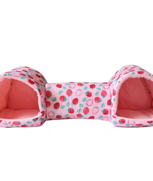 Cavia Tunnel Huis – Zacht Polyester Schuilplaats met Speeltunnel voor Kleine Dieren