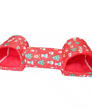 Cavia Tunnel Huis – Zacht Polyester Schuilplaats met Speeltunnel voor Kleine Dieren