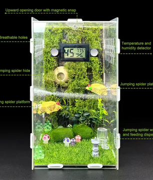 Springspin Terrarium DIY Set – Acryl Behuizing met Ventilatie, Sensor en Accessoires