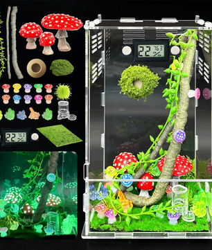 Springspin Terrarium DIY Set – Acryl Behuizing met Ventilatie, Sensor en Accessoires