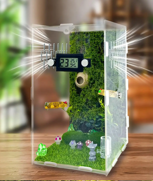 Springspin Terrarium DIY Set – Acryl Behuizing met Ventilatie, Sensor en Accessoires