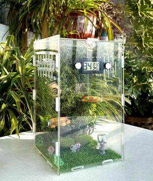 Springspin Terrarium DIY Set – Acryl Behuizing met Ventilatie, Sensor en Accessoires
