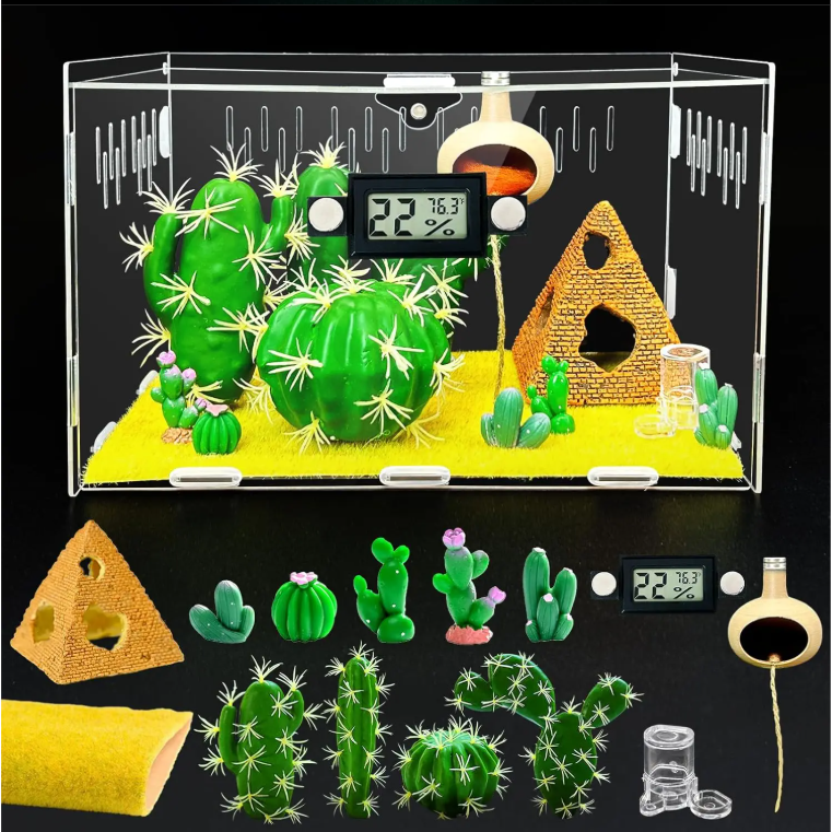 Springspin Terrarium DIY Set – Acryl Behuizing met Ventilatie, Sensor en Accessoires