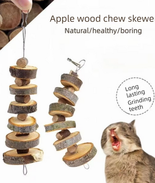 Natuurlijk Houten Kauwspeeltje – Tanden Slijpen Sticks voor Kleine Huisdieren