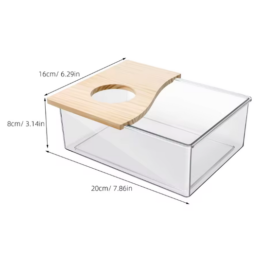 Hamster Zandbad Container – Acryl Badhuis voor Kleine Dieren