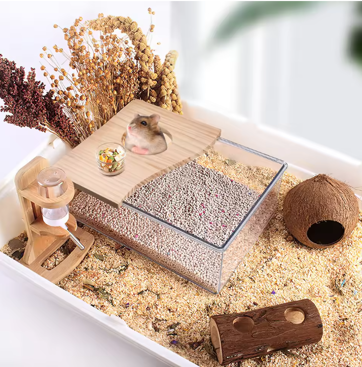 Hamster Zandbad Container – Acryl Badhuis voor Kleine Dieren