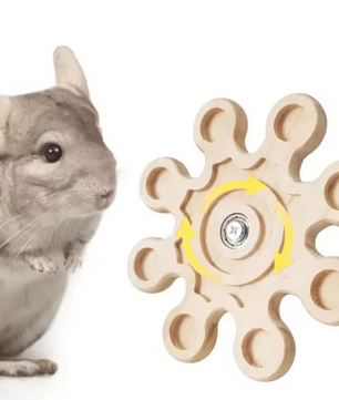 Houten Roterend Kauwspeeltje – Hangende Spinner voor Kleine Dieren