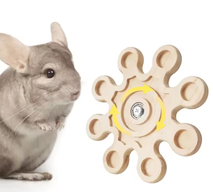 Houten Roterend Kauwspeeltje – Hangende Spinner voor Kleine Dieren