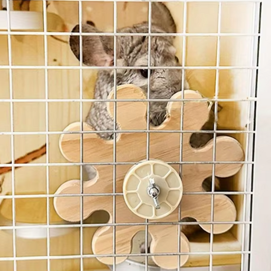 Houten Roterend Kauwspeeltje – Hangende Spinner voor Kleine Dieren