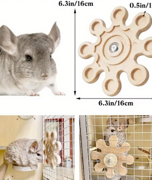 Houten Roterend Kauwspeeltje – Hangende Spinner voor Kleine Dieren