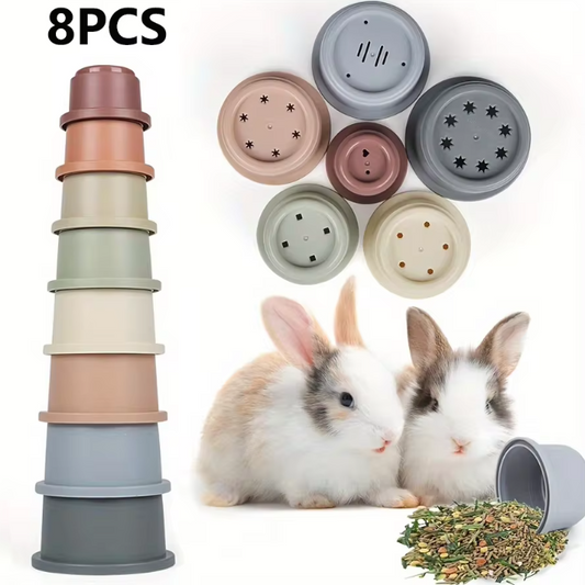 8-Delige Stapelbekers Set – Nest Speelgoed voor Kleine Dieren
