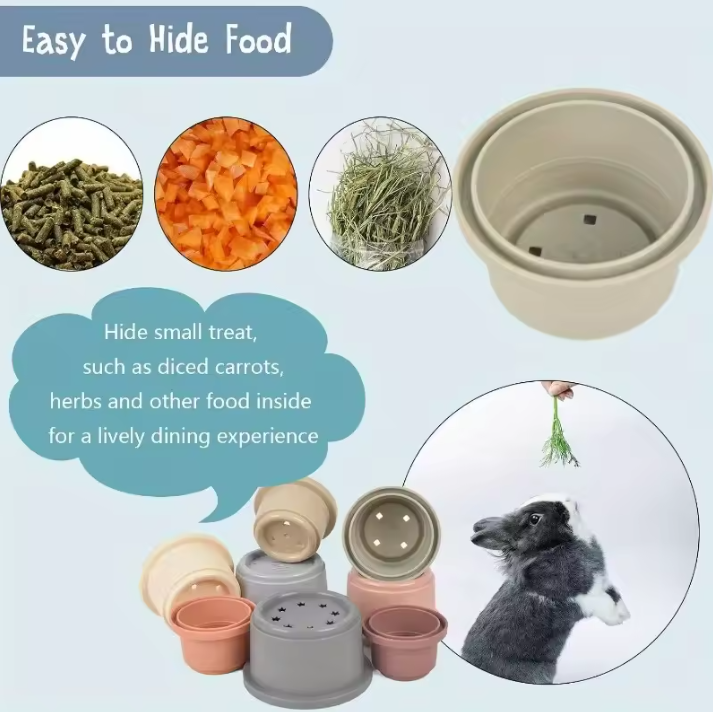 8-Delige Stapelbekers Set – Nest Speelgoed voor Kleine Dieren