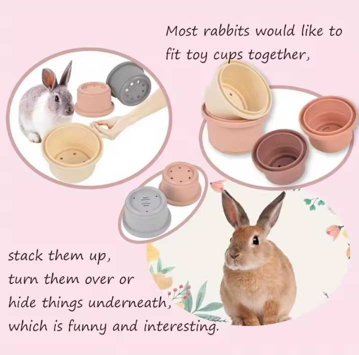 8-Delige Stapelbekers Set – Nest Speelgoed voor Kleine Dieren