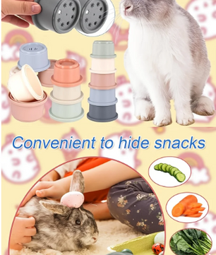 8-Delige Stapelbekers Set – Nest Speelgoed voor Kleine Dieren