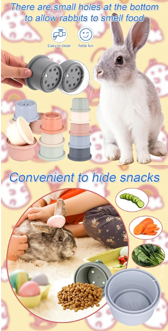 8-Delige Stapelbekers Set – Nest Speelgoed voor Kleine Dieren