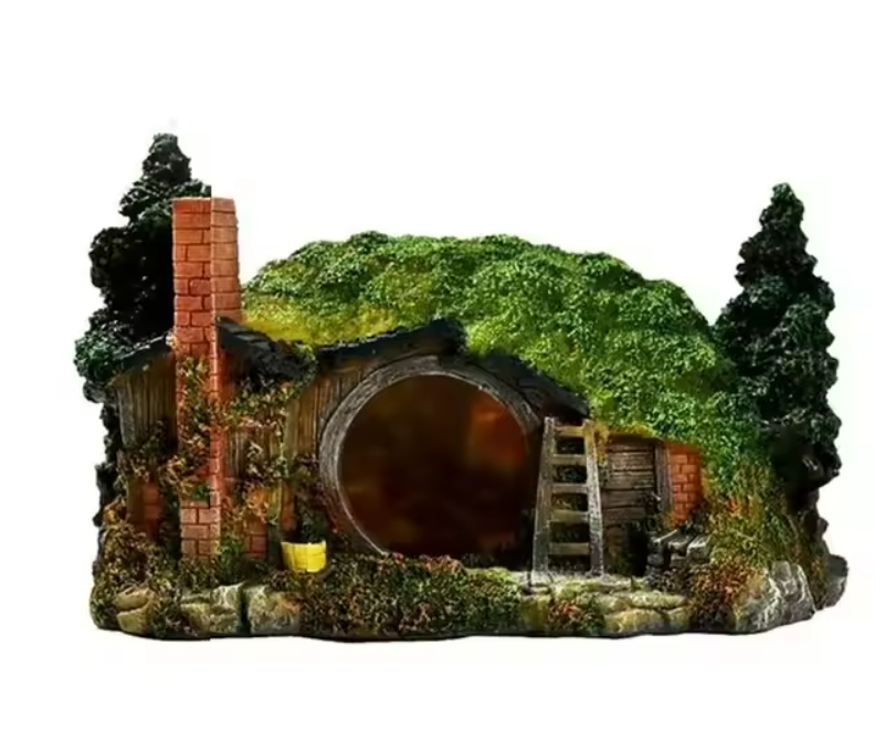 Aquarium Rotsgrot Decoratie – Resin Schuilplaats met Openingen voor Vissen en Schildpadden