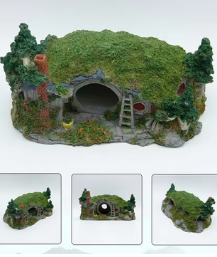 Aquarium Rotsgrot Decoratie – Resin Schuilplaats met Openingen voor Vissen en Schildpadden